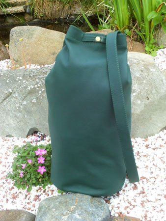 green daysack leather bag